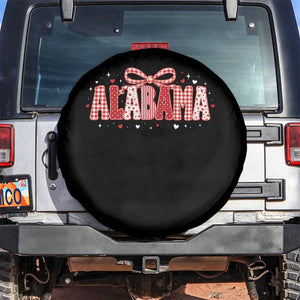 Alabama Red Coquette Bow Gingham State Pride Graphic Spare Tire Cover