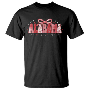 Alabama Red Coquette Bow Gingham State Pride Graphic T Shirt