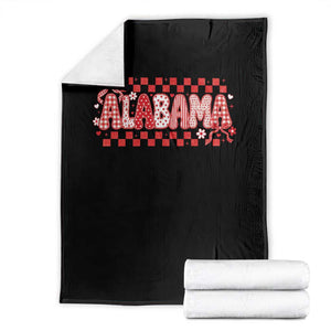 Alabama Coquette Bow Checkered Gingham Southern Girl State Pride Graphic Throw Blanket
