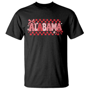 Alabama Coquette Bow Checkered Gingham Southern Girl State Pride Graphic T Shirt