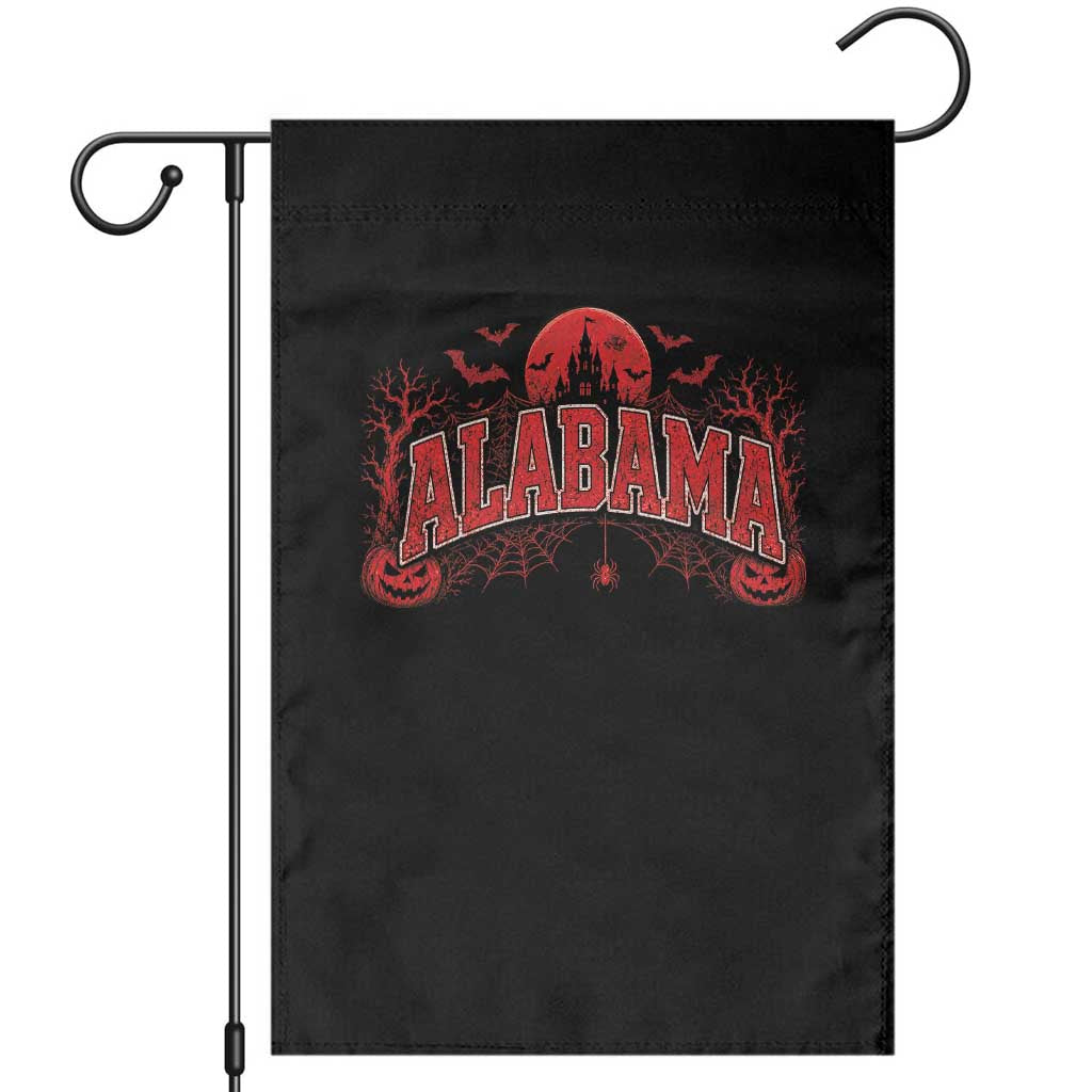 Alabama Spooky Castle Red Moon Halloween Graphic Garden Flag