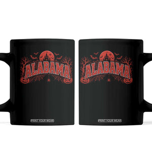 Alabama Spooky Castle Red Moon Halloween Graphic Coffee Mug