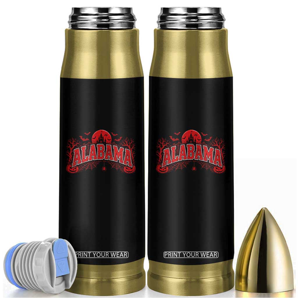 Alabama Spooky Castle Red Moon Halloween Graphic Bullet Tumbler