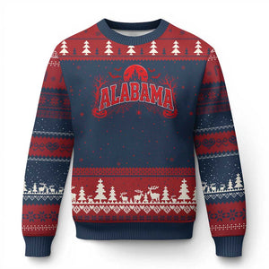 Alabama Spooky Castle Red Moon Halloween Graphic Ugly Christmas Sweater