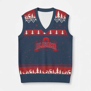 Alabama Spooky Castle Red Moon Halloween Graphic V-Neck Knit Sweater Vest