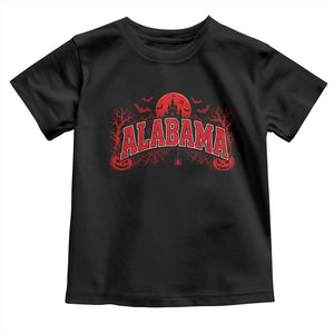 Alabama Spooky Castle Red Moon Halloween Graphic Toddler T Shirt
