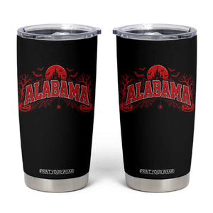 Alabama Spooky Castle Red Moon Halloween Graphic Tumbler Cup