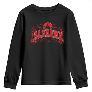 Alabama Spooky Castle Red Moon Halloween Graphic Youth Sweatshirt