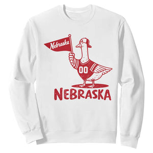 Nebraska Goose Sweatshirt Funny Sports Fan Flag Retro Vintage Distressed Red State Pride Graphic