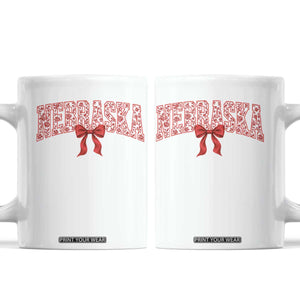 Nebraska Floral Varsity Coffee Mug Red Bow Coquette Aesthetic State Pride Graphic
