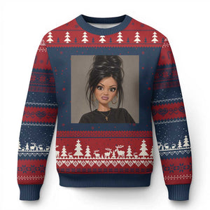 Funny Side Eye Doll Ugly Christmas Sweater Stank Face Doll Girl Funny Meme