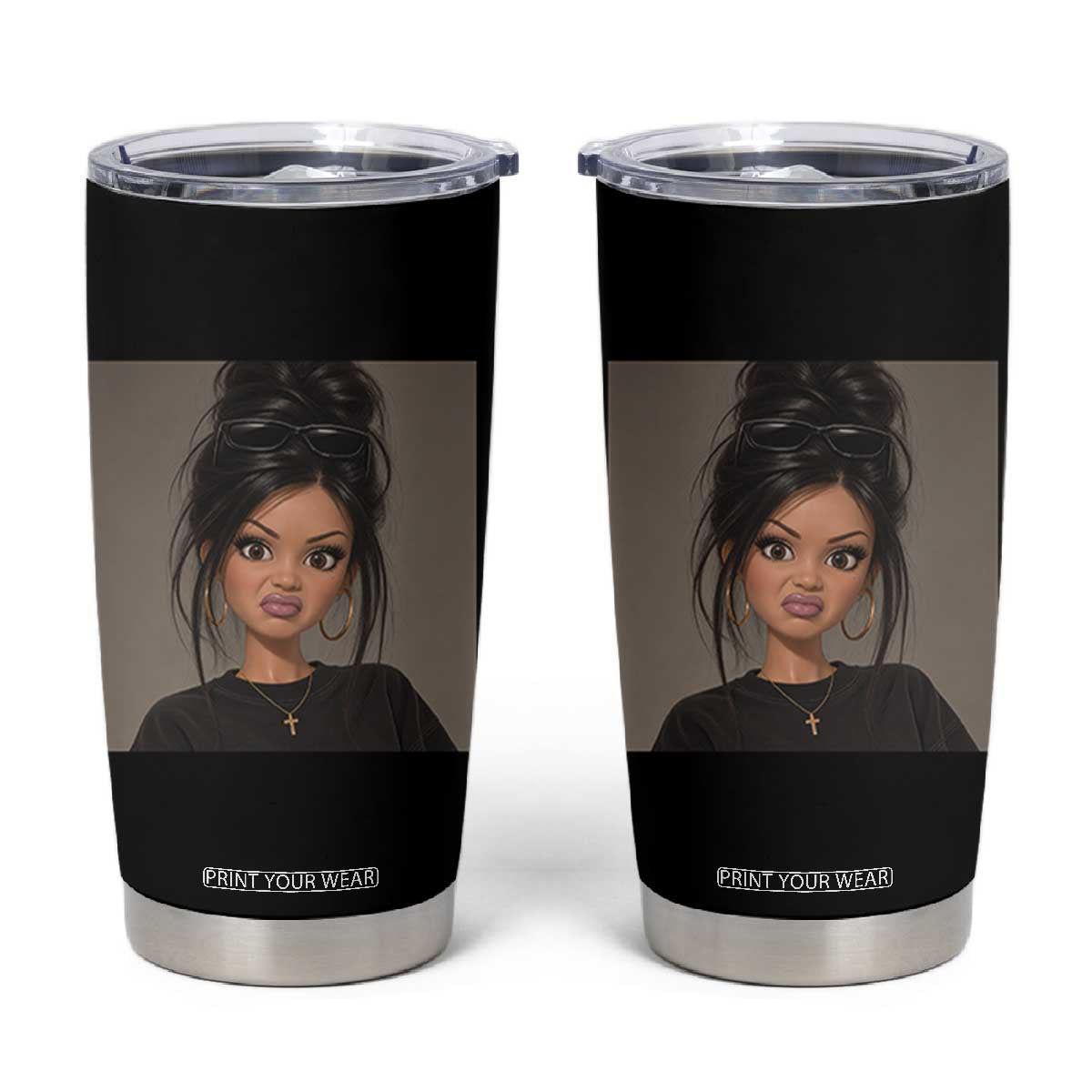 Funny Side Eye Doll Tumbler Cup Stank Face Doll Girl Funny Meme