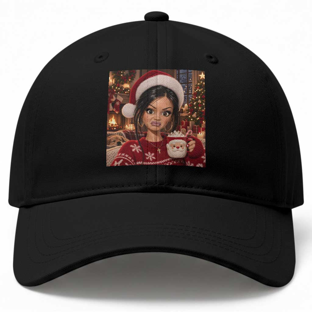 Funny Christmas Stank Face Doll Meme Baseball Cap Sarcastic Cocoa Girl Side Eye Aesthetic
