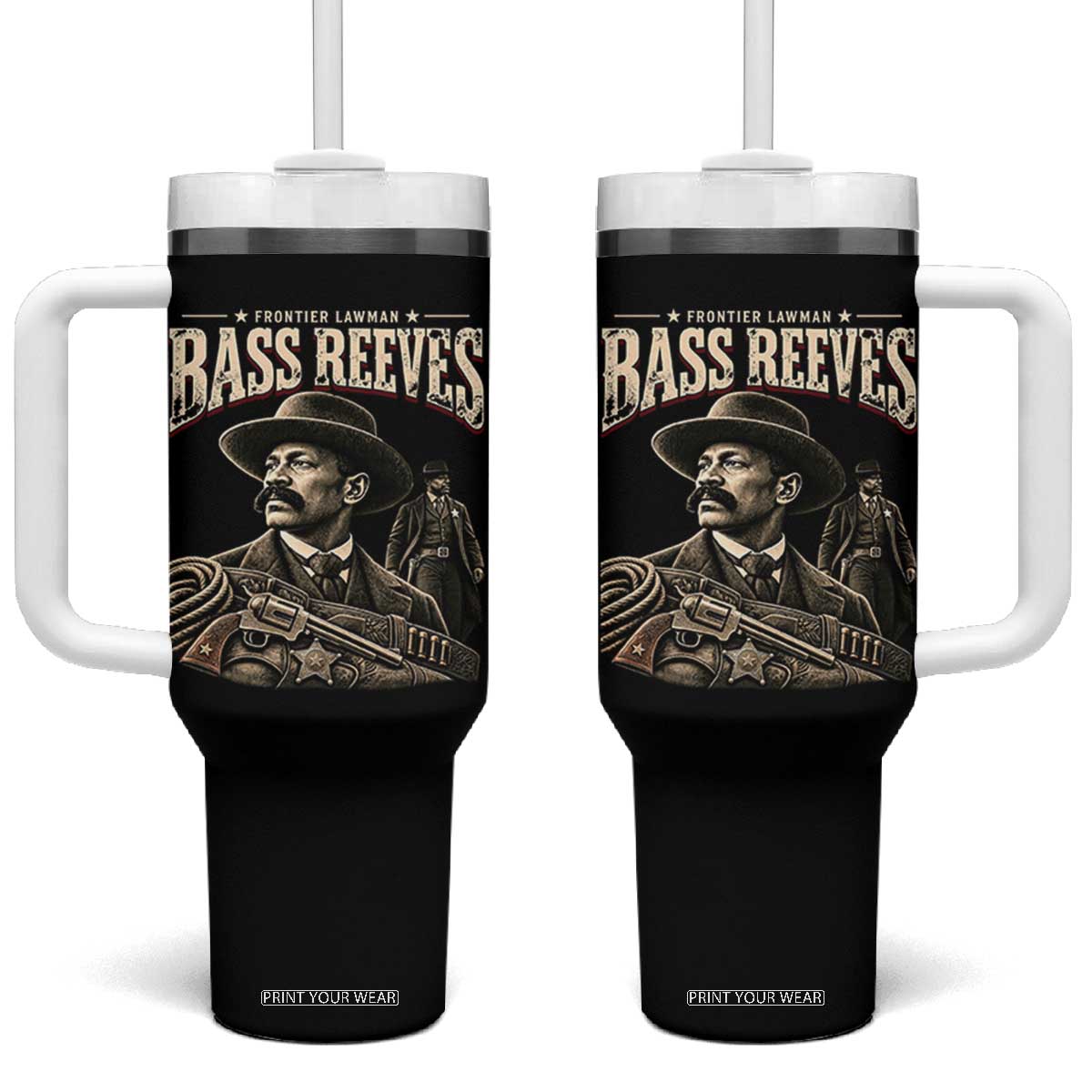 Bass Reeves Black History Month Tumbler With Handle Frontier Lawman US Deputy Marshal