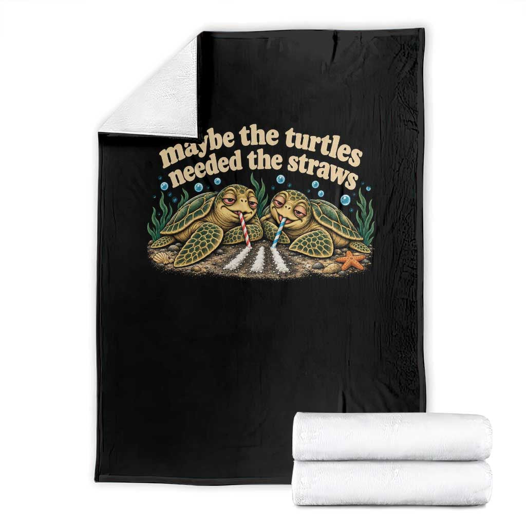 Maybe The Turtles Needed The Straws Throw Blanket Funny Dark Humor Sea Turtle Meme