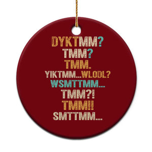 Funny Retro Lettering Muffin Man Acronym DYKTMM Ceramic Ornament Vintage Graphic Saying Internet Slang Meme