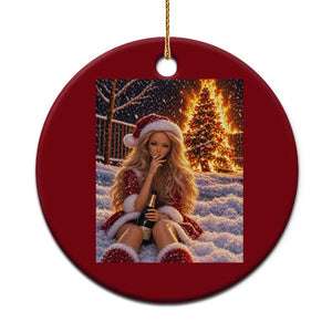 Funny Christmas Tree Burning Doll Meme Ceramic Ornament Unhinged Holiday Season Retro Graphic