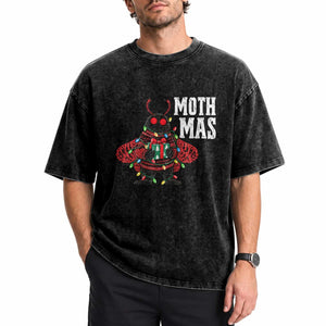 Merry Mothmas Cute Mothman Christmas Washed Cotton T-Shirt