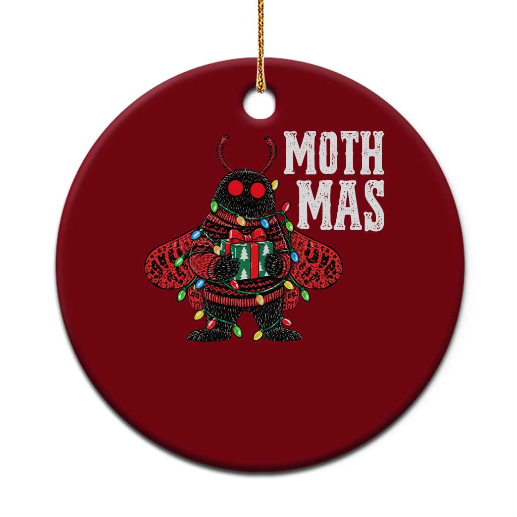 Merry Mothmas Cute Mothman Christmas Ceramic Ornament