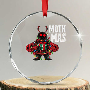 Merry Mothmas Cute Mothman Christmas Crystal Glass Ornament
