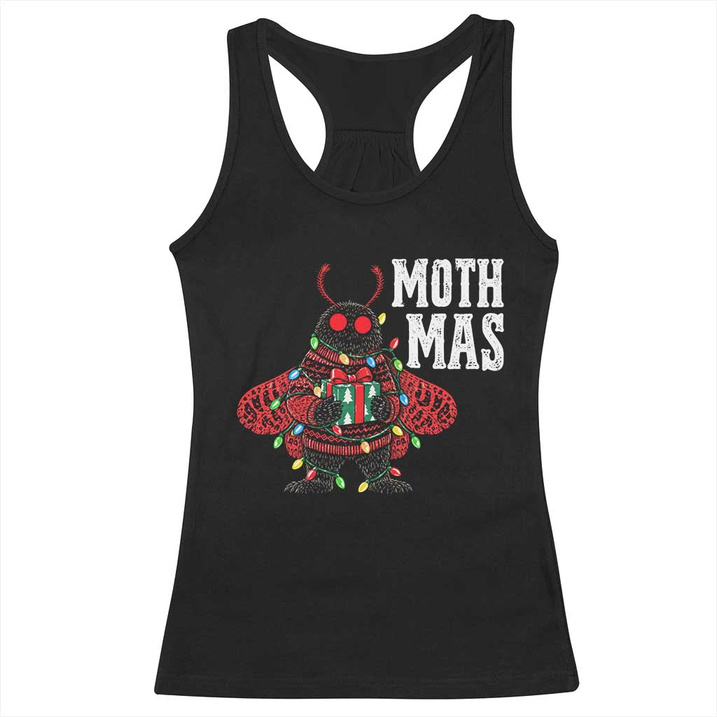 Merry Mothmas Cute Mothman Christmas Racerback Tank Top