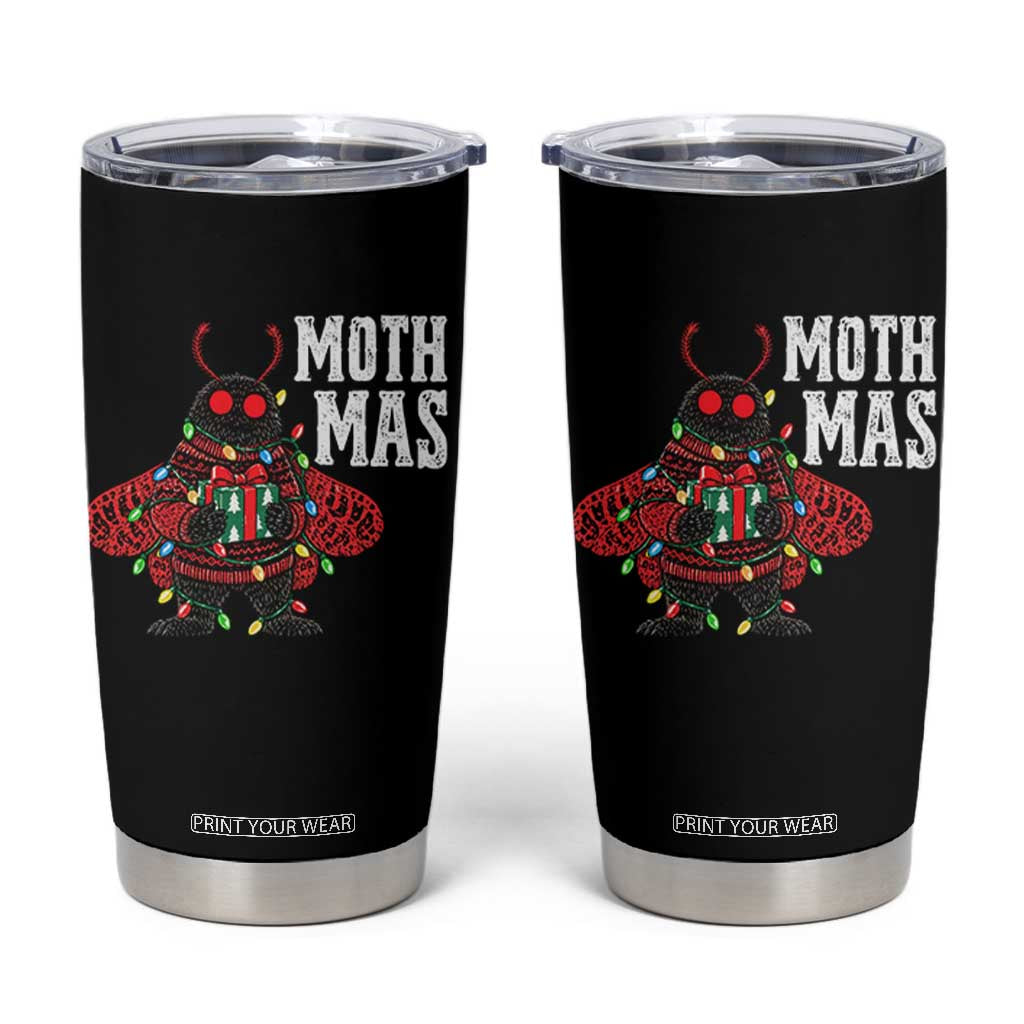 Merry Mothmas Cute Mothman Christmas Tumbler Cup