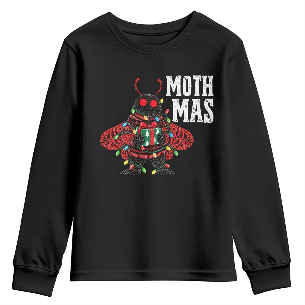 Merry Mothmas Cute Mothman Christmas Youth Sweatshirt