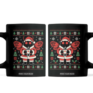 Santa Mothman Ugly Christmas Graphic Coffee Mug Cute Cryptid Coffee Lover Cozy Holiday