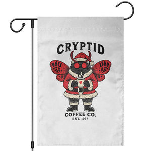Christmas Cryptid Coffee Co Graphic Garden Flag Cute Santa Mothman Coffee Lover
