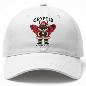 Christmas Cryptid Coffee Co Graphic Baseball Cap Cute Santa Mothman Coffee Lover