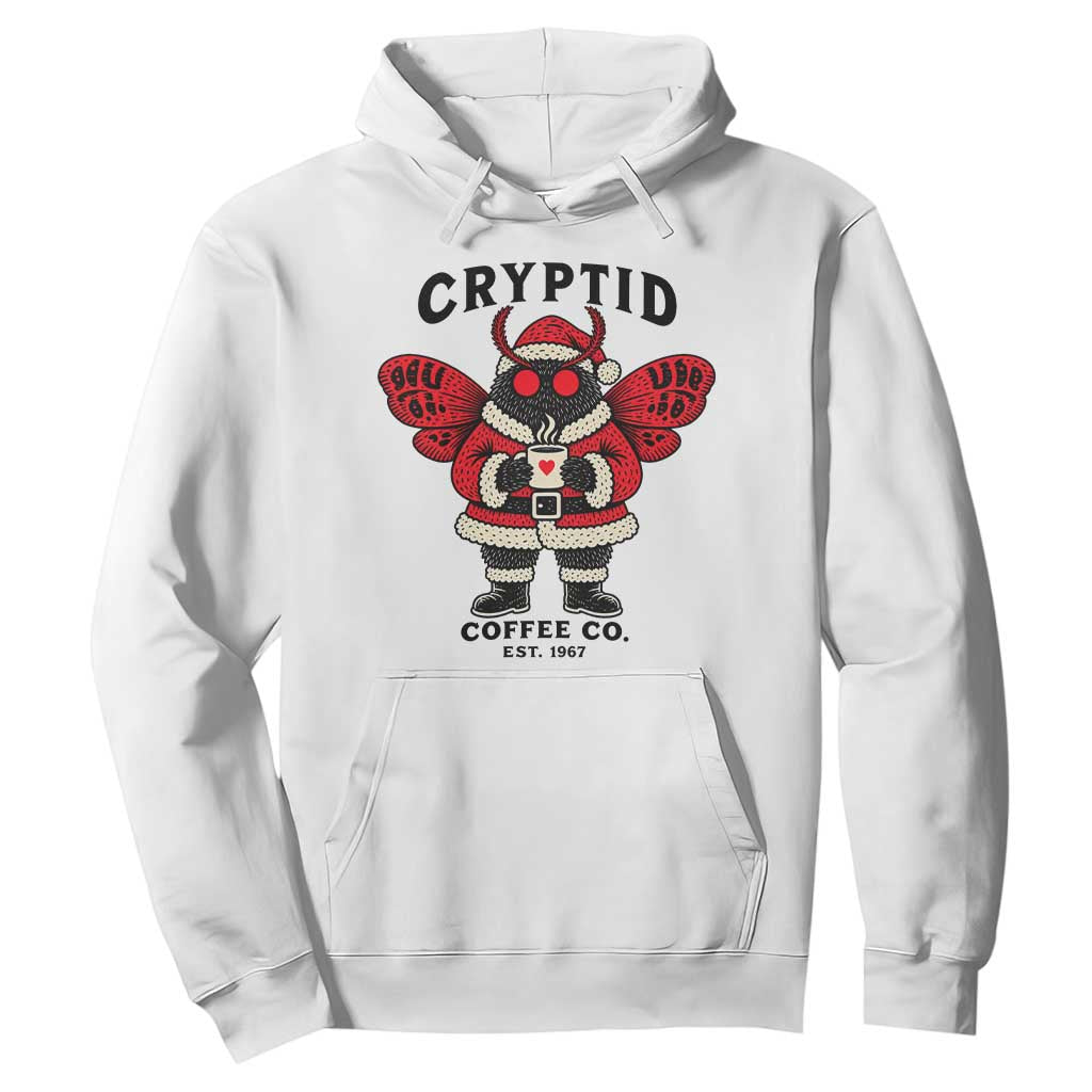 Christmas Cryptid Coffee Co Graphic Hoodie Cute Santa Mothman Coffee Lover
