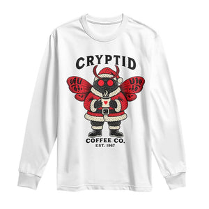 Christmas Cryptid Coffee Co Graphic Long Sleeve Shirt Cute Santa Mothman Coffee Lover