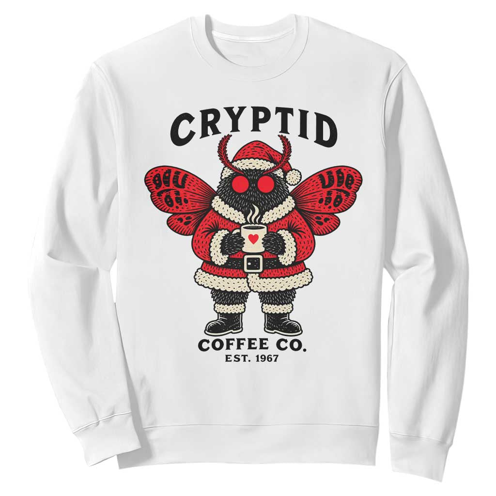 Christmas Cryptid Coffee Co Graphic Sweatshirt Cute Santa Mothman Coffee Lover