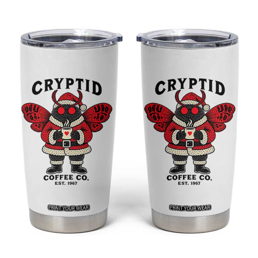 Christmas Cryptid Coffee Co Graphic Tumbler Cup Cute Santa Mothman Coffee Lover