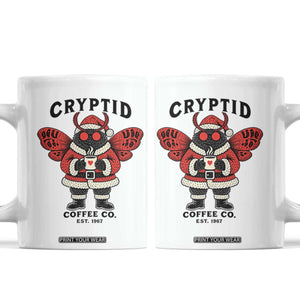 Christmas Cryptid Coffee Co Graphic Coffee Mug Cute Santa Mothman Coffee Lover