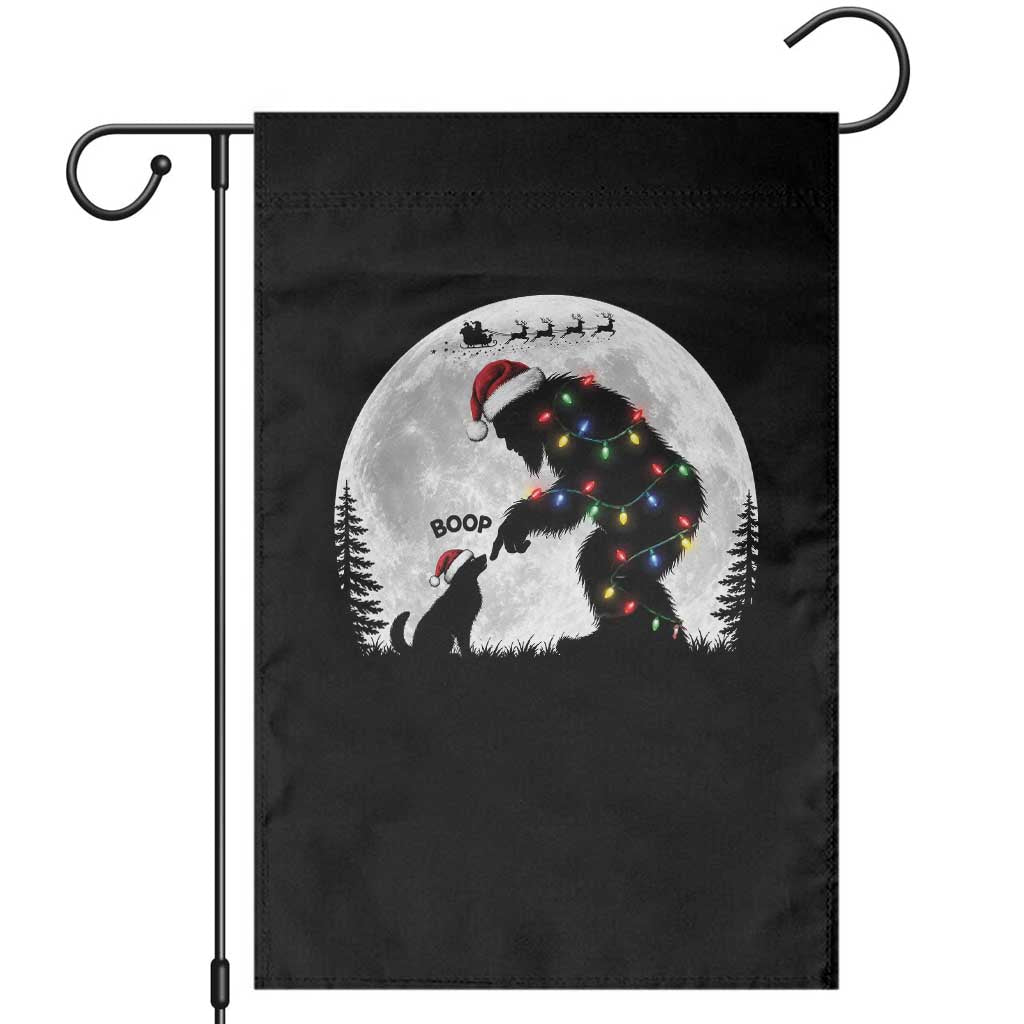 Christmas Bigfoot Boop Dog Nose Garden Flag Funny Cryptid Full Moon Sasquatch Puppy Lovers