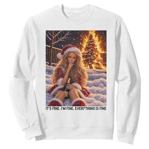 Funny I Am Burning Christmas Tree Doll Meme Sweatshirt Its Fine Im Fine Everything Is Fine Funny Sarcastic Holiday
