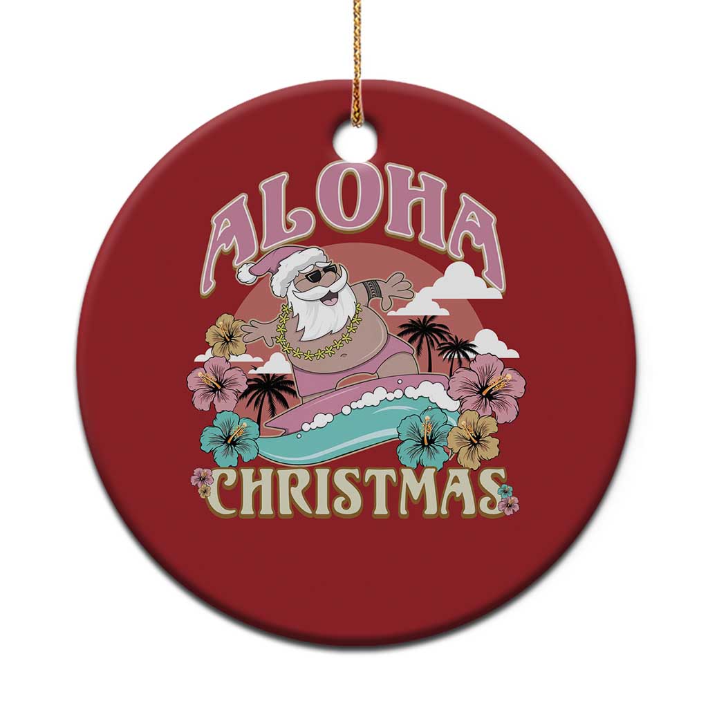 Hawaii Christmas Ornament Surfing Santa With Tattoos Aloha Christmas TS10 Print Your Wear