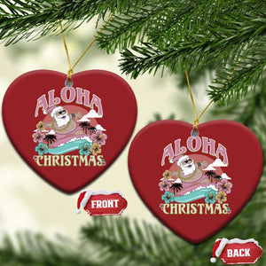 Hawaii Christmas Ornament Surfing Santa With Tattoos Aloha Christmas TS10 Heart Red Print Your Wear