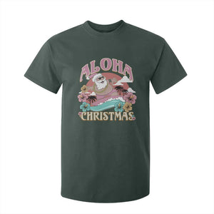 Hawaii Christmas T Shirt For Kid Surfing Santa With Tattoos Aloha Christmas TS10 Dark Forest Green Print Your Wear