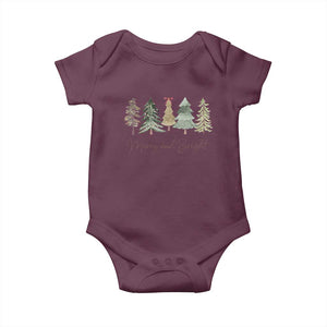 Merry and Bright Trees Baby Onesie Womans Holiday Coquette Tree Bow TS10 Maroon Print Your Wear
