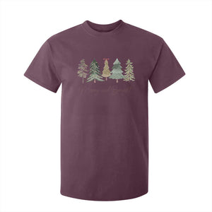 Merry and Bright Trees T Shirt For Kid Womans Holiday Coquette Tree Bow TS10 Maroon Print Your Wear