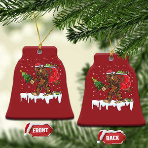 Bigfoot Christmas Tree Lights Christmas Ornament Believe Xmas Sasquatch Lovers Funny TS10 Bell Flake Red Print Your Wear