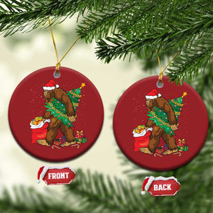 Bigfoot Christmas Christmas Ornament Believe Sasquatch Lovers Xmas Tree Lights TS10 Circle Red Print Your Wear