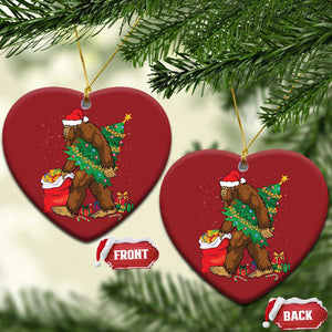 Bigfoot Christmas Christmas Ornament Believe Sasquatch Lovers Xmas Tree Lights TS10 Heart Red Print Your Wear