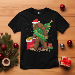 Bigfoot Christmas T Shirt Believe Sasquatch Lovers Xmas Tree Lights TS10 Black Print Your Wear