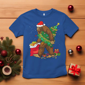 Bigfoot Christmas T Shirt Believe Sasquatch Lovers Xmas Tree Lights TS10 Royal Blue Print Your Wear