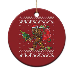 Funny Bigfoot Christmas Christmas Ornament Believe Bigfoot Santa Hat Sasquatch Loves Rock On TS10 Print Your Wear