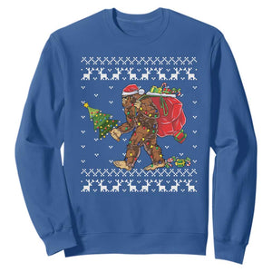 Funny Bigfoot Christmas Sweatshirt Believe Bigfoot Santa Hat Sasquatch Loves Rock On TS10 Royal Blue Print Your Wear