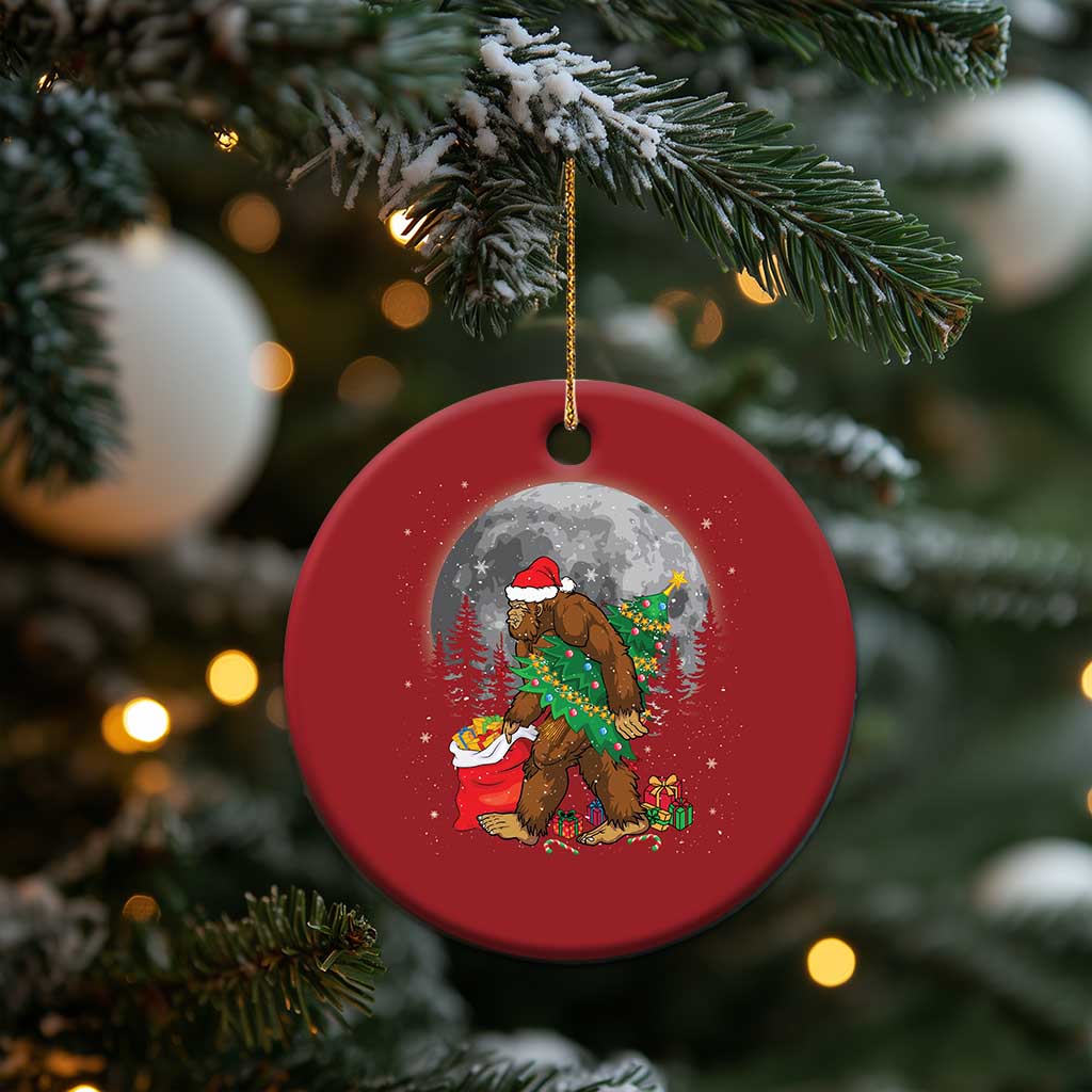 Bigfoot Christmas Tree Lights Christmas Ornament Believe Xmas Sasquatch Lovers Ugly Gift TS10 Print Your Wear